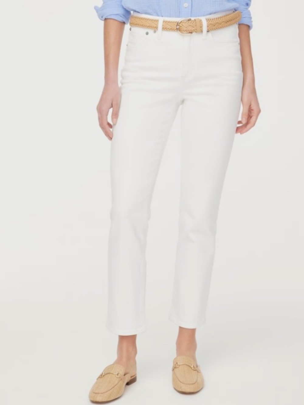 J. Crew Essential Straight-Leg Women's 29 White Denim Jeans
